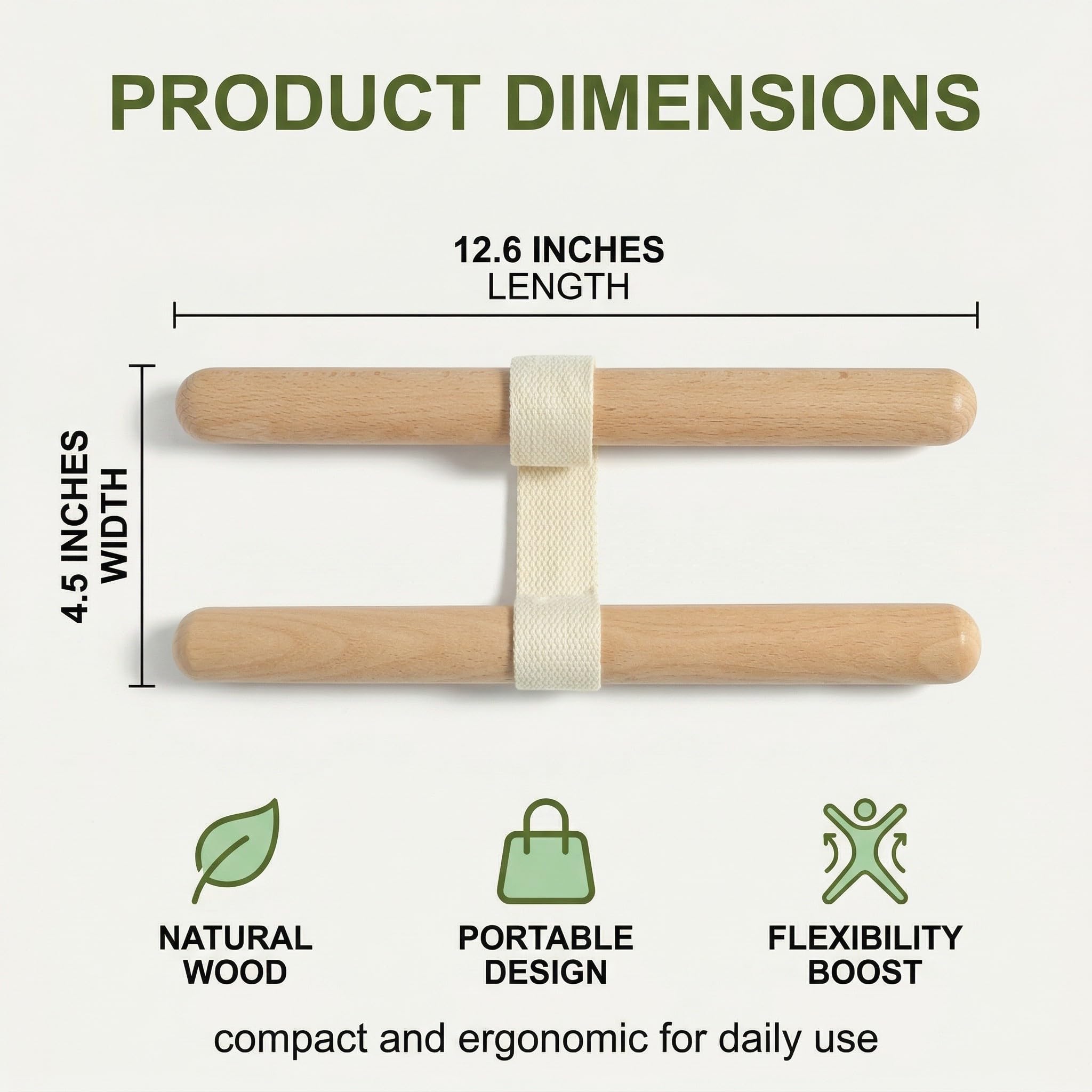 Estiramientos de Longitud Ajustable Stretching de Madera Haya para Prácticas Yoga Relaja Muscles Estira con Precisión Hombros Espalda Cuello y Piernas Calf Stretcher para Yoga y Pilates