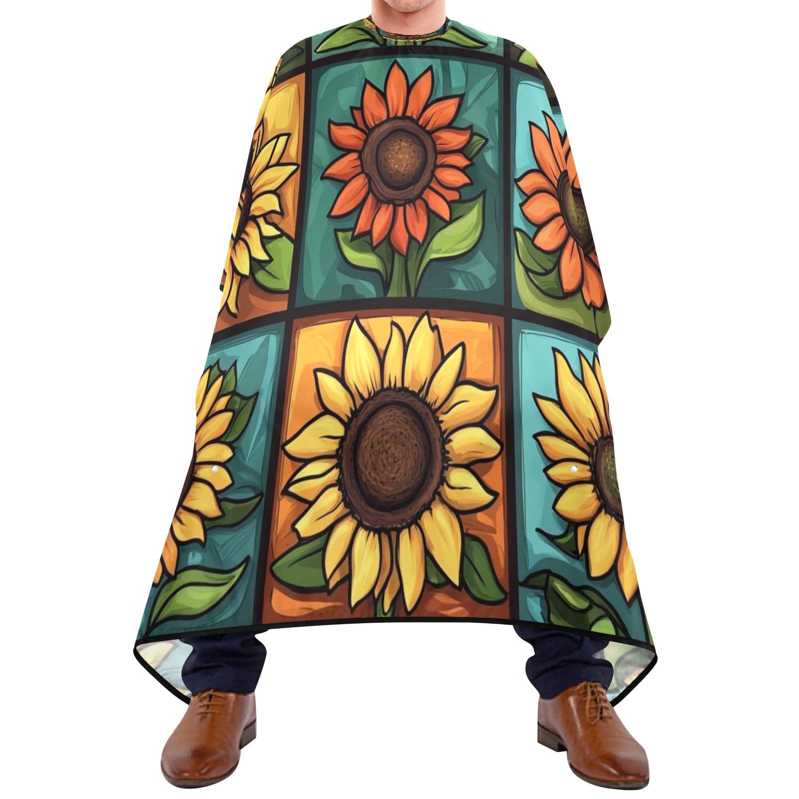 Kigai Sunflowers Hair Cutting Cape for Men & Women Waterproof Barber Cape Professional Hairdressing Salon Styling Apron with Adjustable Closure Snap