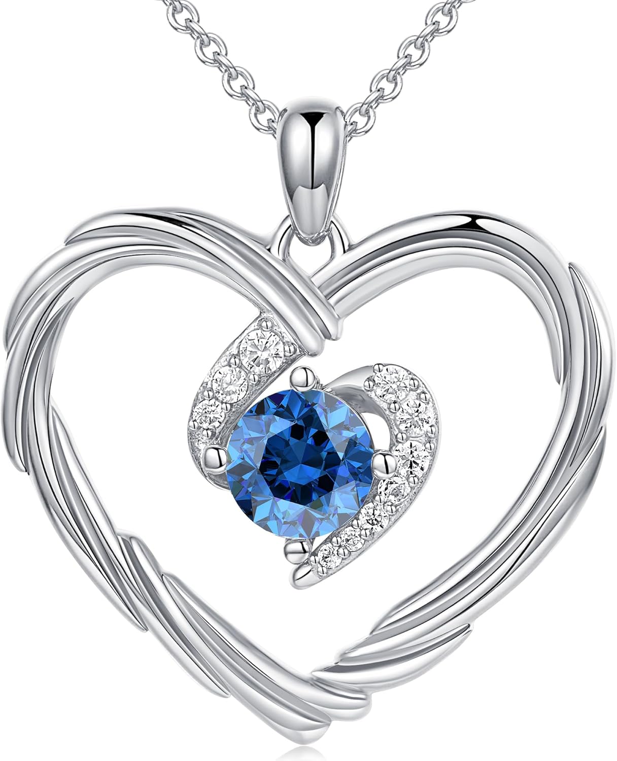 G&GEMSJEW 18K Gold Heart Birthstone Necklaces for Women, S925 Sterling Silver Jewelry Birthday Gifts for Women Wife Girlfriend Mom, Anniversary Christmas Valentines Gifts