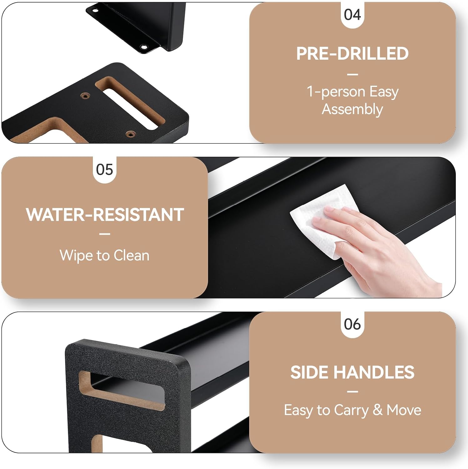 3-Tier Acacia Wood Bathroom Countertop Organizers and Storage, Vanity Bathroom Sink Organizer Shelf for Skin Care Makeup Cologne and Perfume, Small Countertop Storage Organizer for Dresser