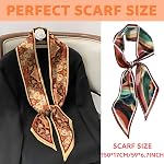 2PCS Hair Head Scarf Silk Feeling Long Satin Neck Satin Scarves for Handbag Cute Decoration Aesthetic Women 59 * 6.7''