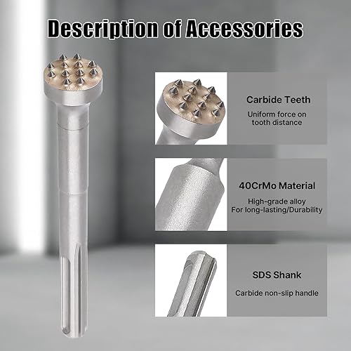 Miniatura 16 de SDS Plus - Herramienta de buje de 16 puntas, 6 x 1-1/4 pulgadas, cabeza cuadrada, revestimiento de rugosidad para hormigón, quitar broca de buje