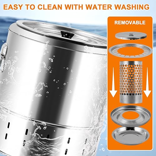 Miniatura 6 de Parrilla Kebob colgante de carbón sin humo, acero inoxidable con 20 pinchos, parrilla de carbón portátil sin humo para viajes, camping, picnic,