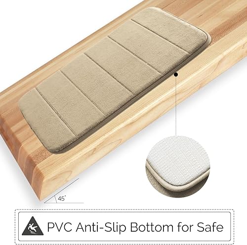 Miniatura 3 de DTXDTech Juego de 3 alfombras de baño de espuma viscoelástica, parte inferior antideslizante para baño, ducha, lavable a máquina, tapete de inodoro