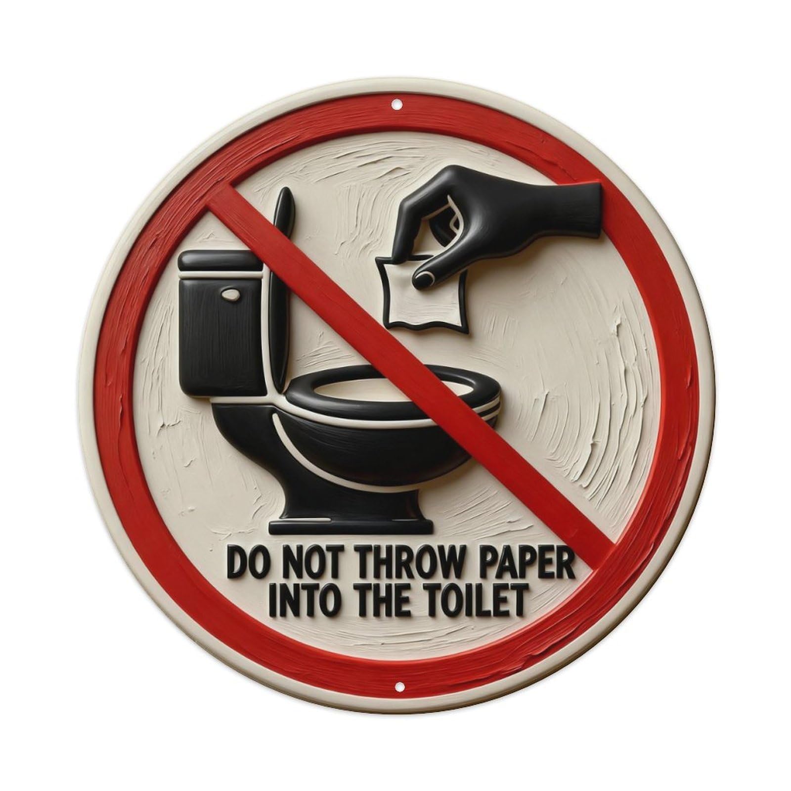 Zlatcbu Vintage Toilet Paper Disposal Warning Sign Metal Tin Sign Retro Wall Art Poster, Decor For Home Living Room Bar Cafe Garage, 8X8 Inch