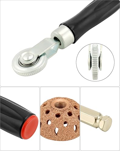 Miniatura 5 de QWORK Kit de herramientas de parche de neumáticos, juego de herramientas de reparación de neumáticos de 2 piezas con rodillo y rueda amortiguadora,