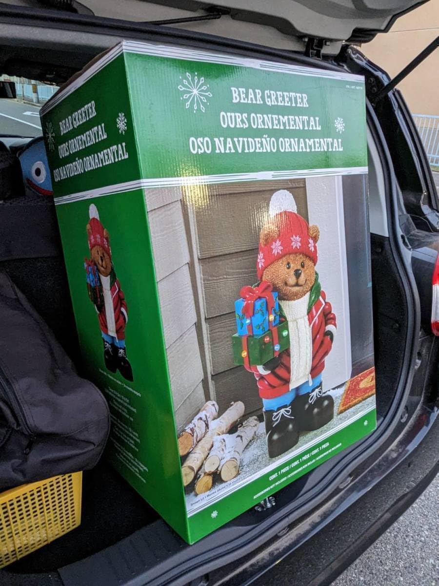 クリスマス ブラウンベア グリーター LEDライト付 高さ約64cm Amazon.co.jp: 棚-01 現品限り クリスマス ブラウンベア