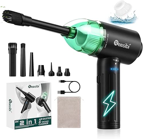 Reesibi Powerful Compressed Air Duster - 130000RPM Brushless Motor, Electric