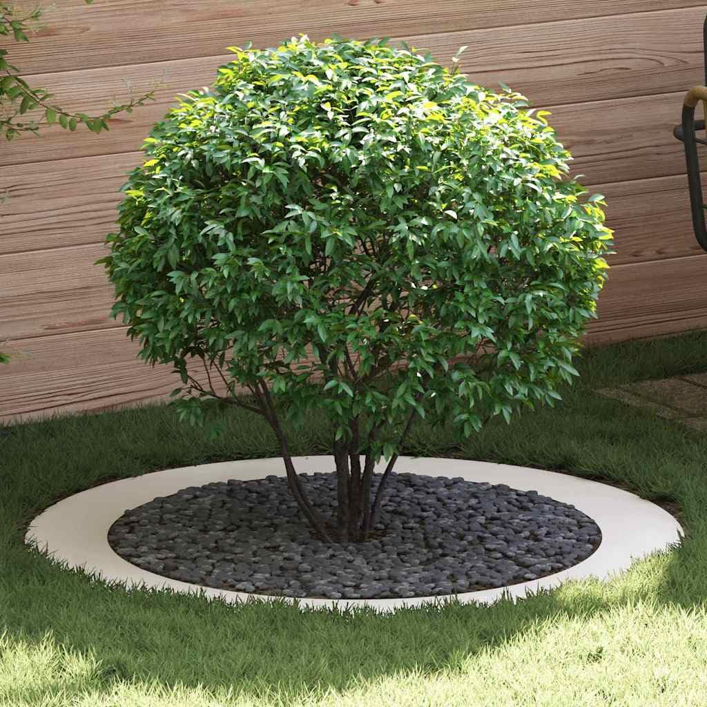Anneau d'arbre plat Ø 120 cm en acier durable avec structure ronde blanche pour extérieur