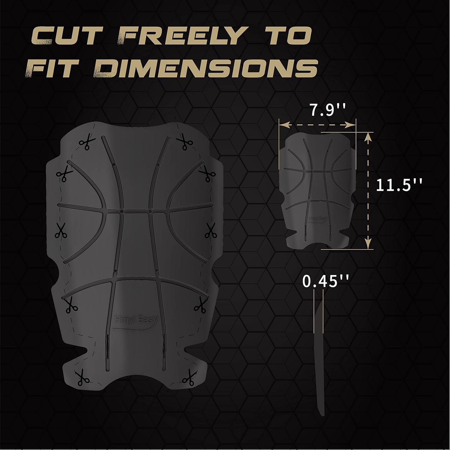 Knee Pad Inserts for Work Pants/Bibs, Uniforms, and Tactical Pants, Breathable Knee Pads Inserts for Construction, Flooring, Gardening and Garage, Black, 11.5''×7.9''×0.45'' 1 Pair - Image 3