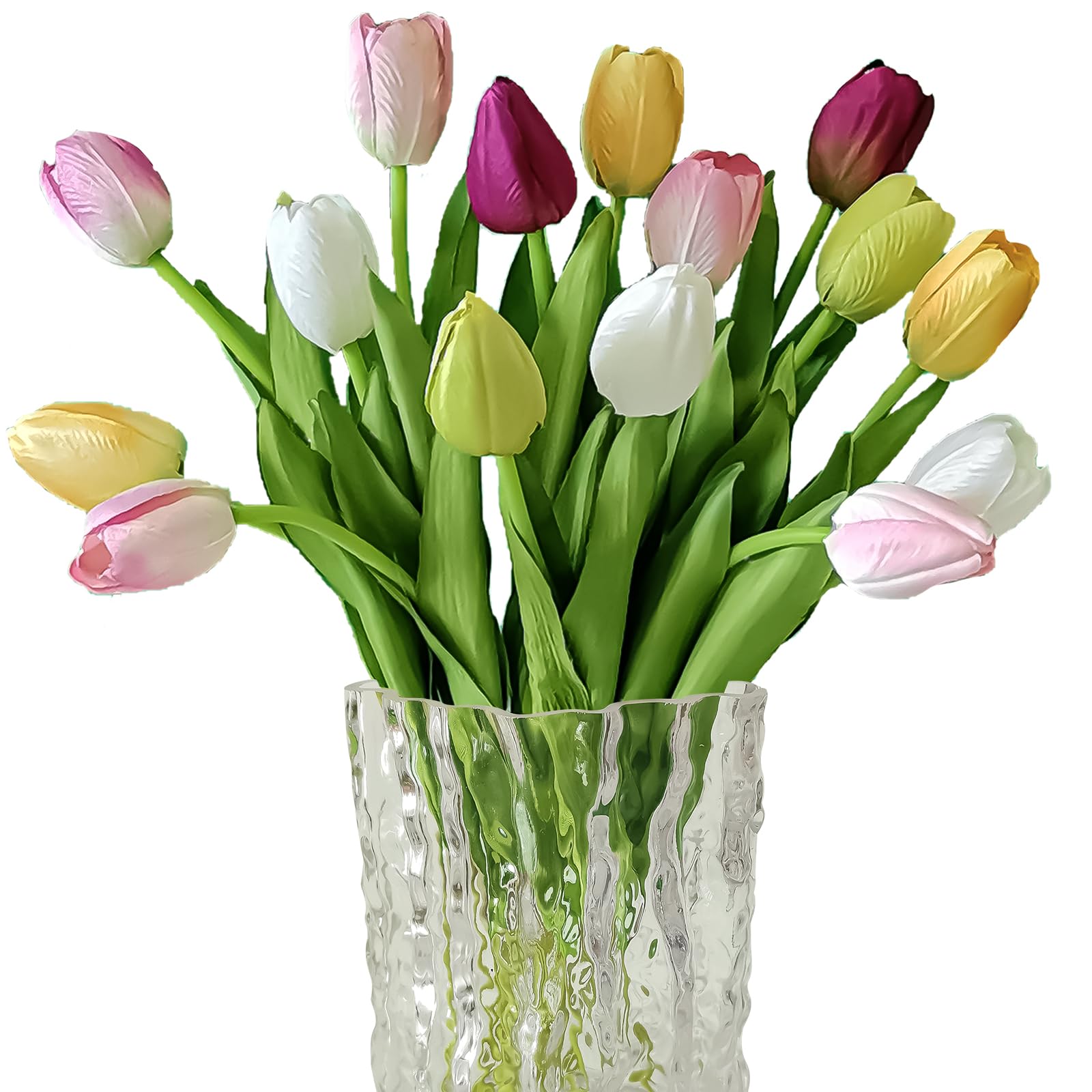 AOLOSA 12 Pcs Tulips Artificial Flowers Real Touch Silk