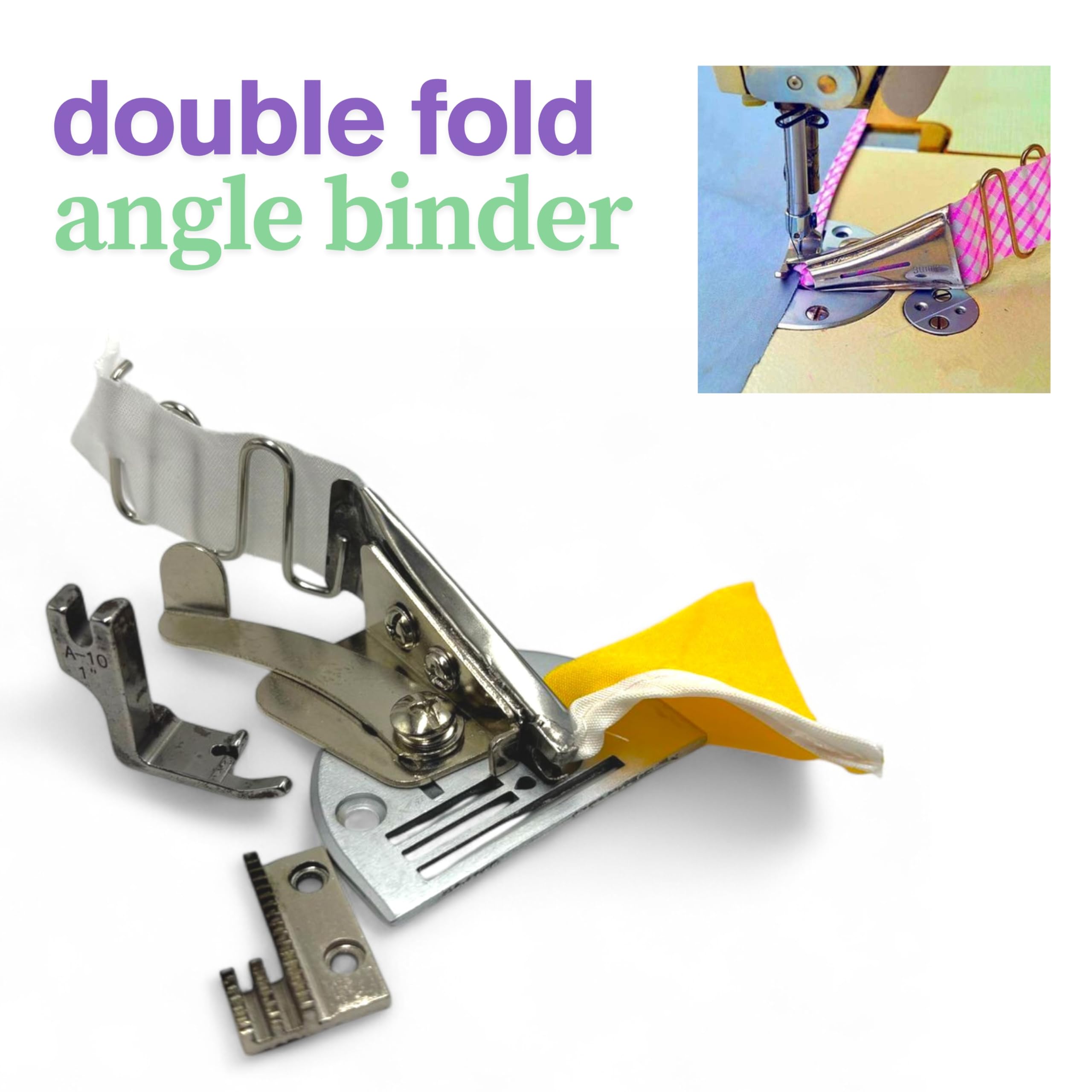 Zenith A10 Steel Double Fold Angle Binder Folder Set, Industrial Sewing Machine Attachment, Compatible with Jack and Juki Single Needle Lockstitch Sewing Machine Accessories (30 MM) 2
