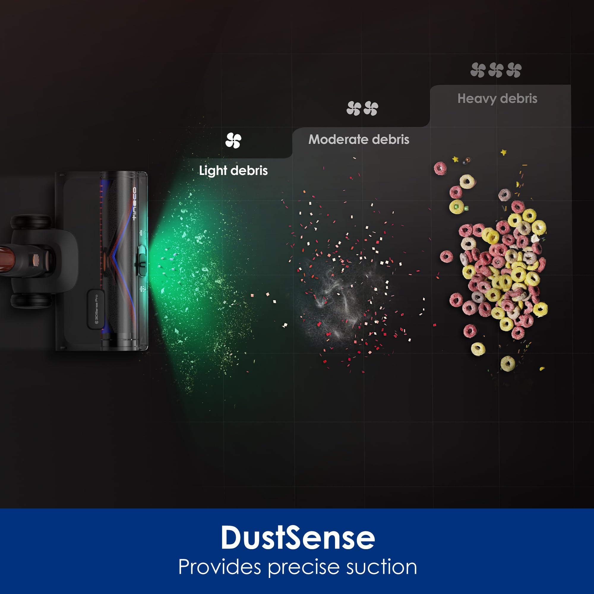 Tineco Pure One S70 odkurzacz bezprzewodowy, odkurzanie 200 AW, 95 min autonomii, 6-stopniowy system filtracji, zielone światło LED 150°, odpowiednie do sierści zwierząt/dywanów/twardych podłóg