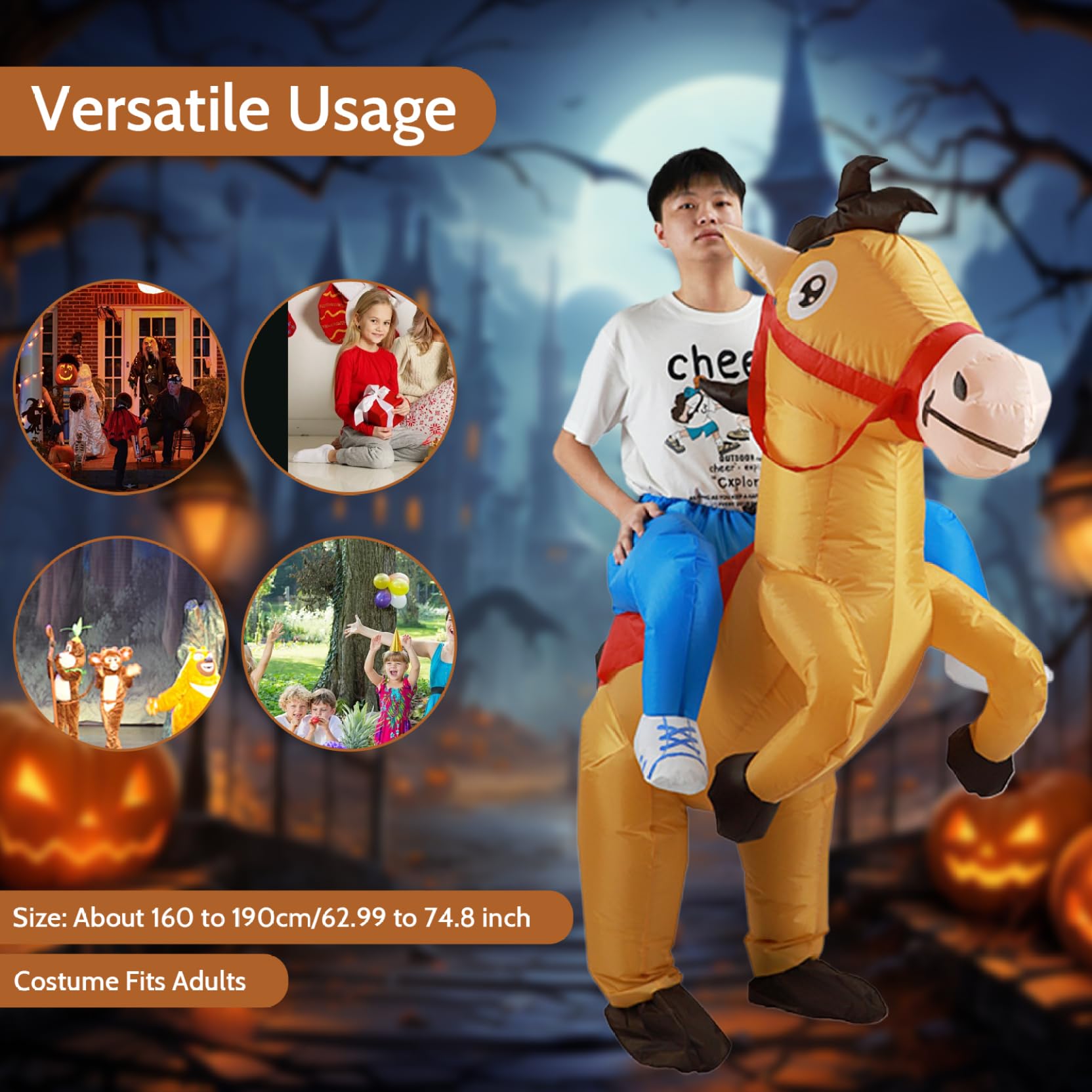 Cavallo Uomini Gonfiabili Vestito Cowboy Uomo Divertente Cowboy