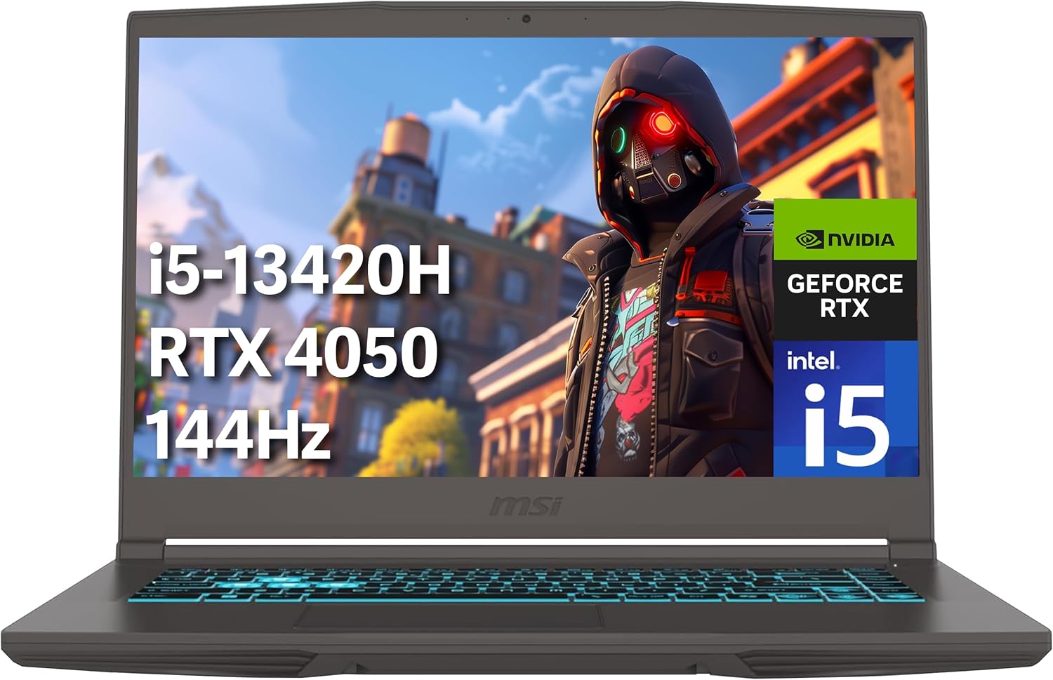 msi Thin 15 15.6″ FHD 144Hz Gaming Laptop, Intel i5-13420H, NVIDIA GeForce RTX 4…