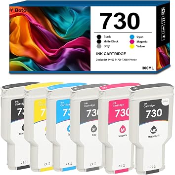 730 Ink Cartridge 6-Pack P2V68A P2V69A P2V70A P2V71A P2V72A P2V73A