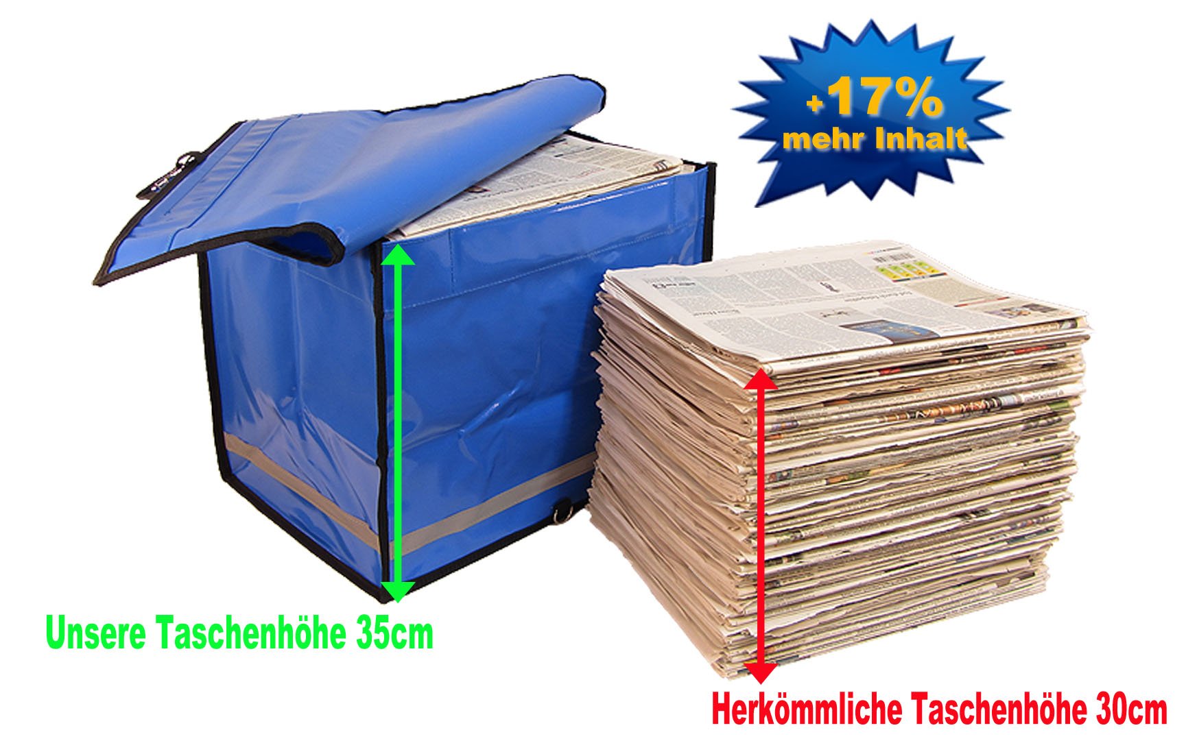Zustellertasche Porty blau, Zeitungstasche Zustellertasche Rollertasche