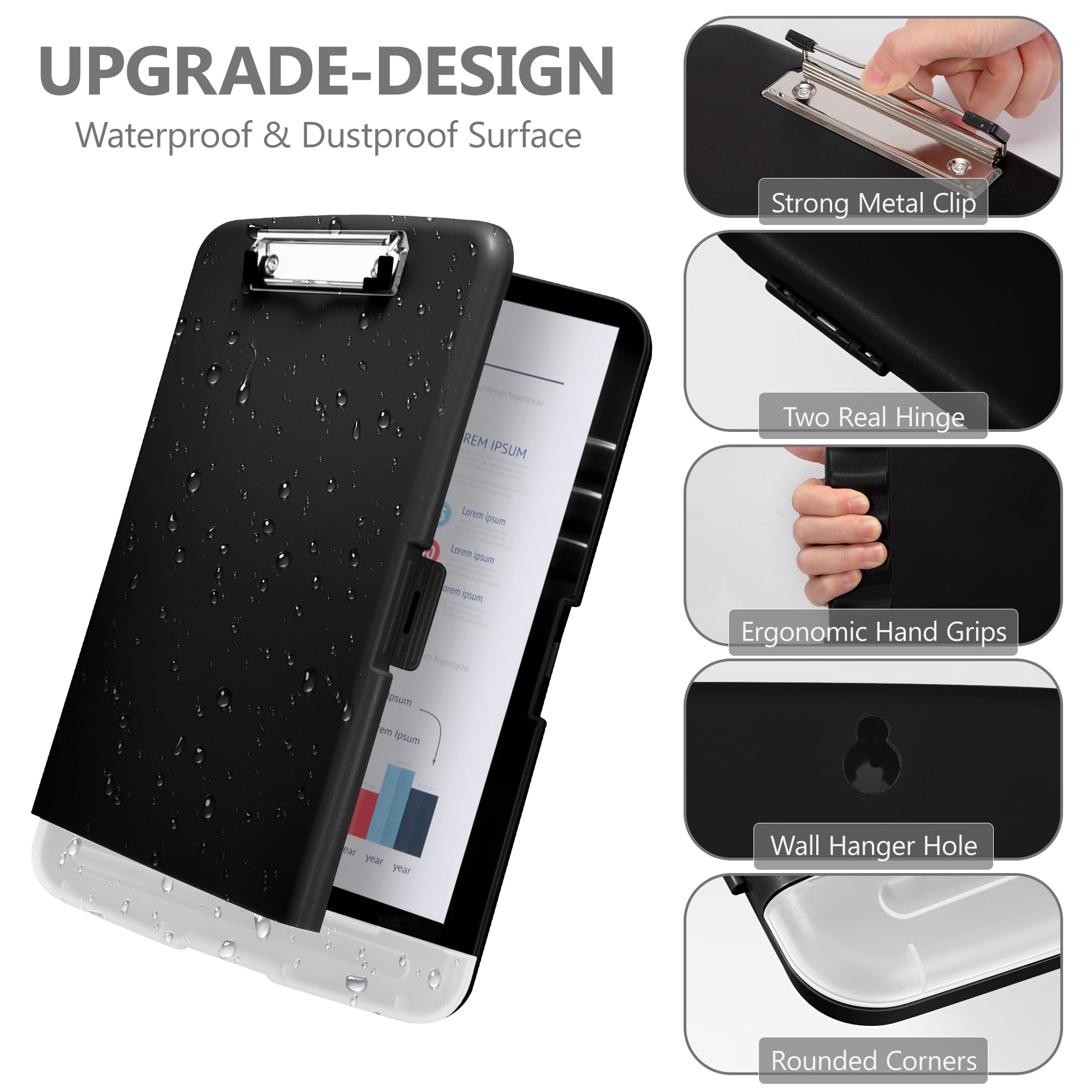 Portapapeles De Plastico Con Almacenamiento, Portapapeles Clipboard