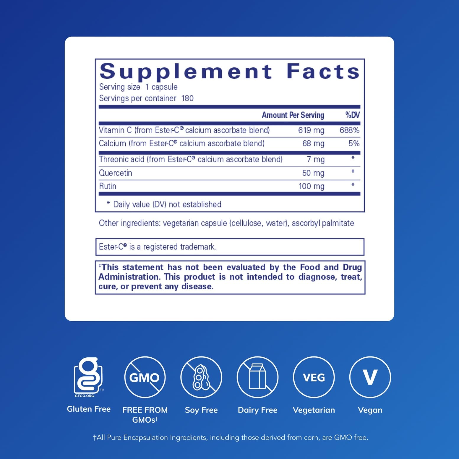 Pure Encapsulations Ester-C & Flavonoids, 180 Capsules — Amazon image 2