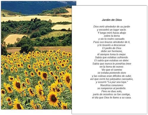 Tarjetas Funerales De Recordatorio (50 tarjetas) FPC1011ES Campo de girasol