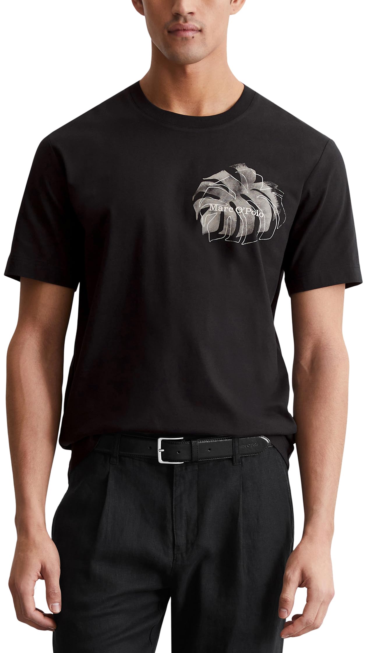 Marc O'polo Men's 990 Marc Oߴpolo Regular Fit T-Shirt With Floral Print, Black (Black), M