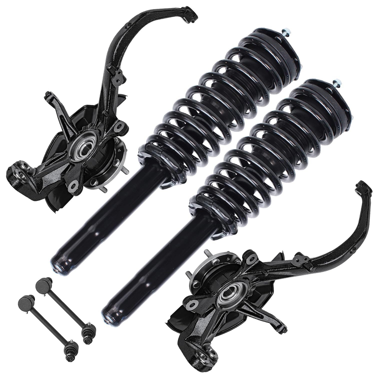 Detroit Axle - Front Steering Knuckles &amp; Wheel Hub Bearings Struts Sway