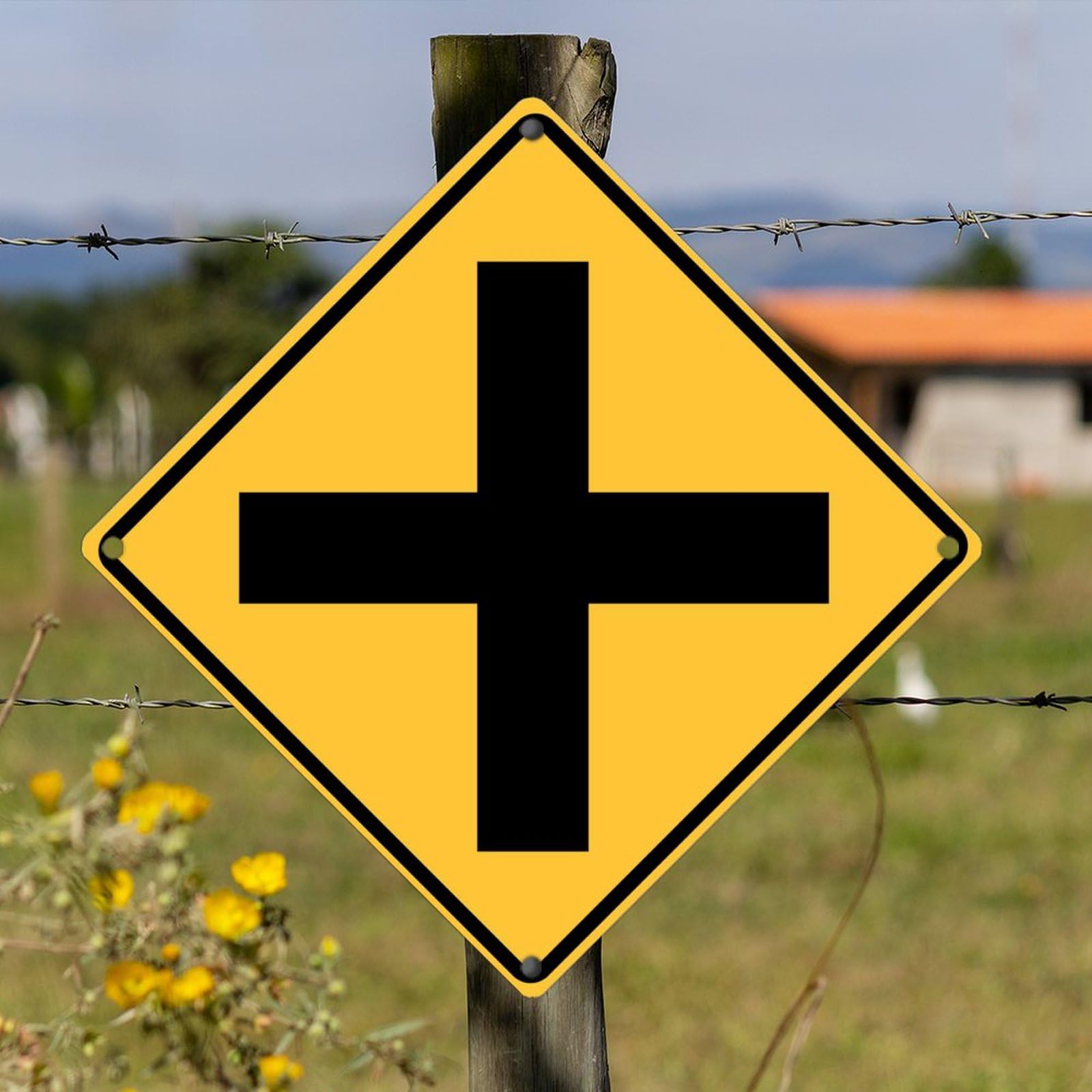 Amazon.com: Cross Road Warning Vintage Aluminum Street Warning