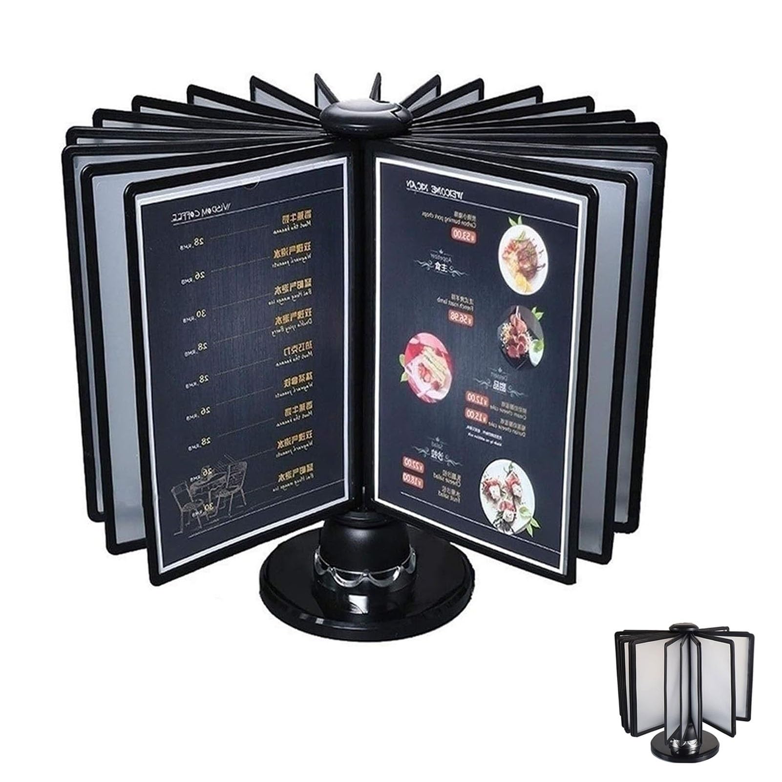 OLSKFUH Desk Reference Organizer - File Organizer For Desk 20 Double-Sided Panels A4 Documents Catalog Display Rack,