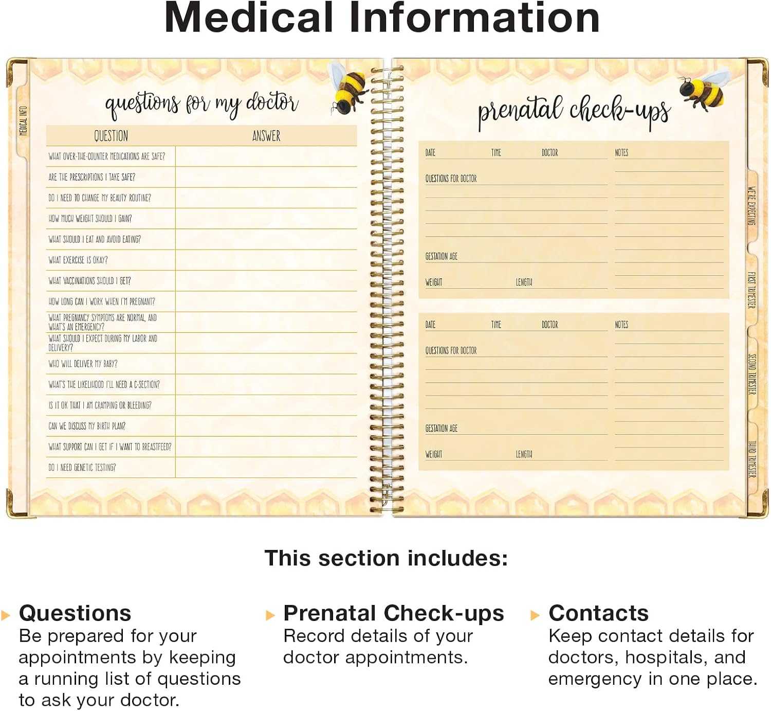 Global Printed Products Premium Hardcover Mommy To Be Pregnancy Planner/Tracking Journal, 8.5" x 11"