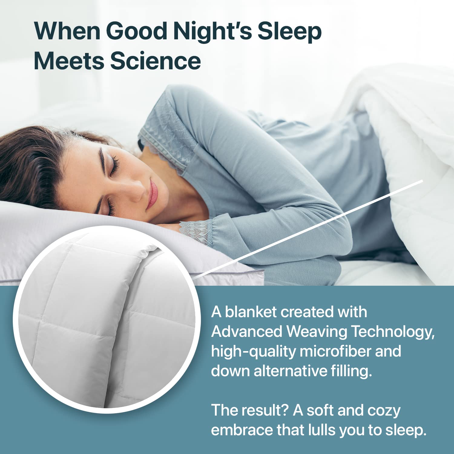 Allied Home Down Alternative Bed Blanket - Machine Washable Comforter Blanket - Soft Microfiber Bed Blanket Comforter with Cloud Quilt Construction - Alternative Down Comforter King, 90” x 108”