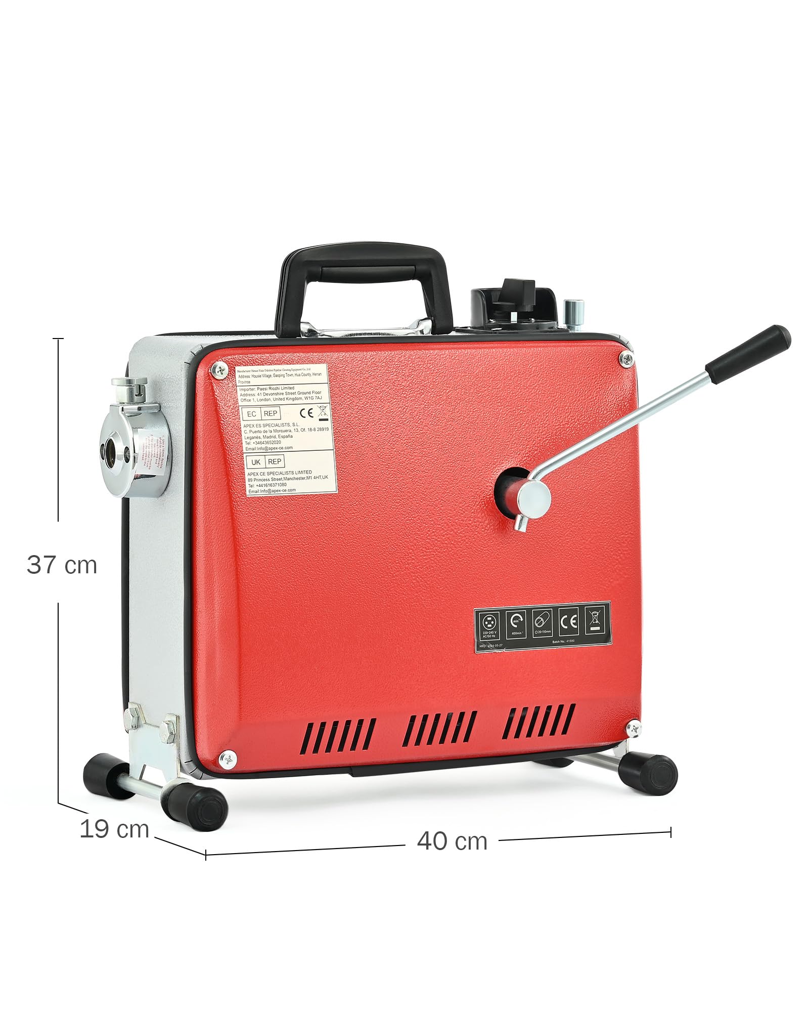ZELCAN 400W Macchina Sturatubi Elettrica, Coclea di Drenaggio Elettrica, Pulitore Elettrico di Scarico Tubo 400r/min Drenaggio a Spirale con Scovolini 6 Teste e 20M Molle per Lavello Doccia WC