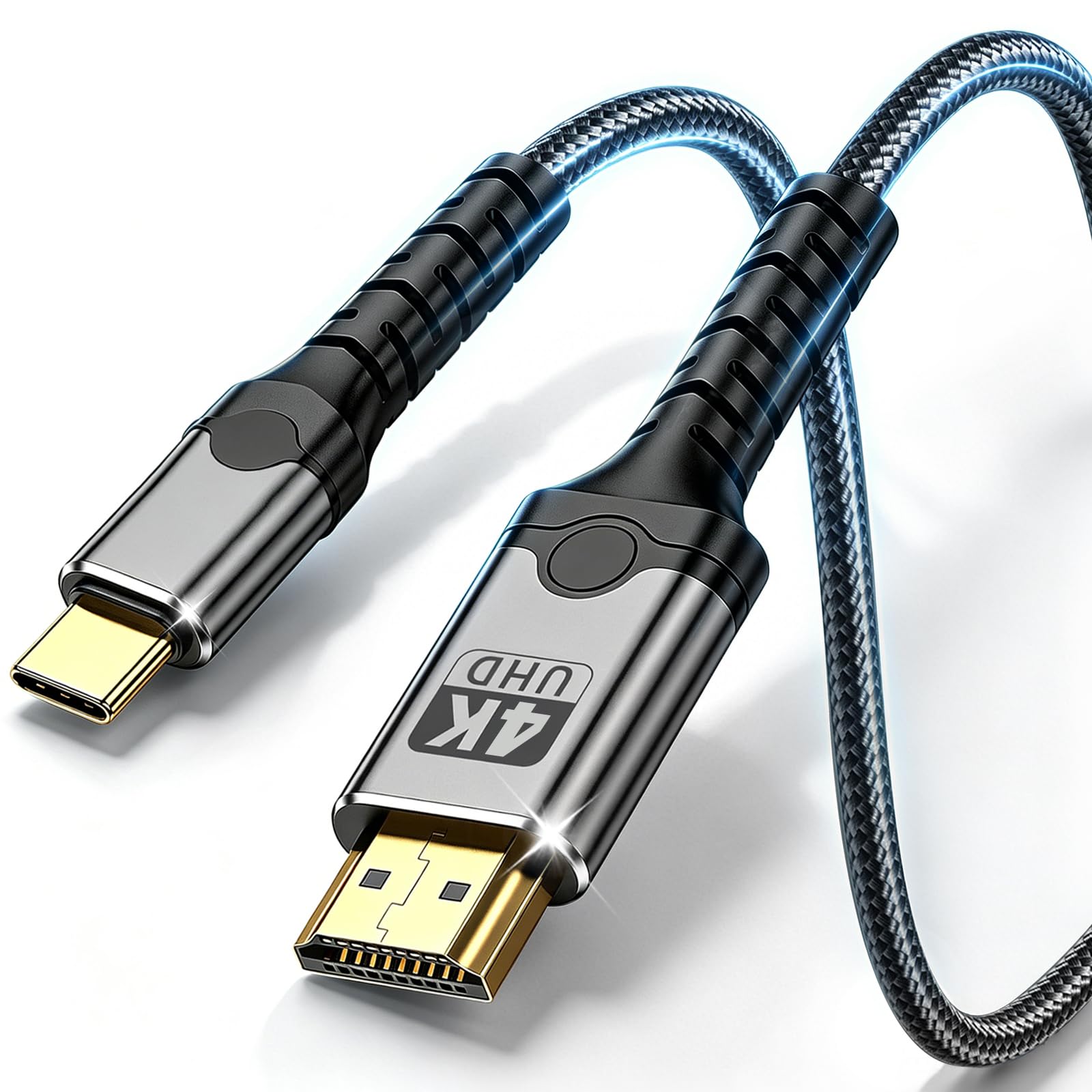 Cable USB C a HDMI, cable USB 3.1 tipo C a HDMI de alta velocidad de 3.3 pies (4K a 60 Hz), Thunderbolt 5/4/3, compatible con MacBook Neo, iPhone 17/16 Pro/Max, iPad Pro, Galaxy S9 a S24
