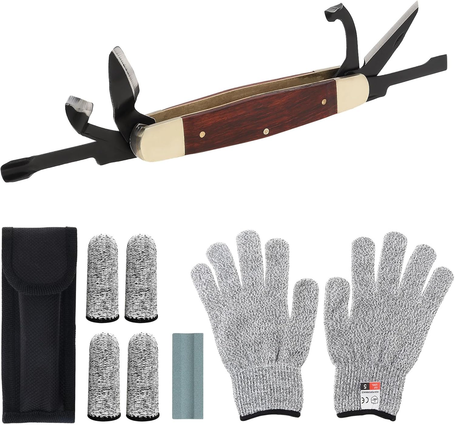 Carvin' 6in Traditional Folding Whittling Knife, Wood Carving tools with 1.5in Detail Blade, Sawcut Handle, Nickel Silver Bolsters, & Convenient Size for Carving, Camping, EDC, Woodworking Outdoor
