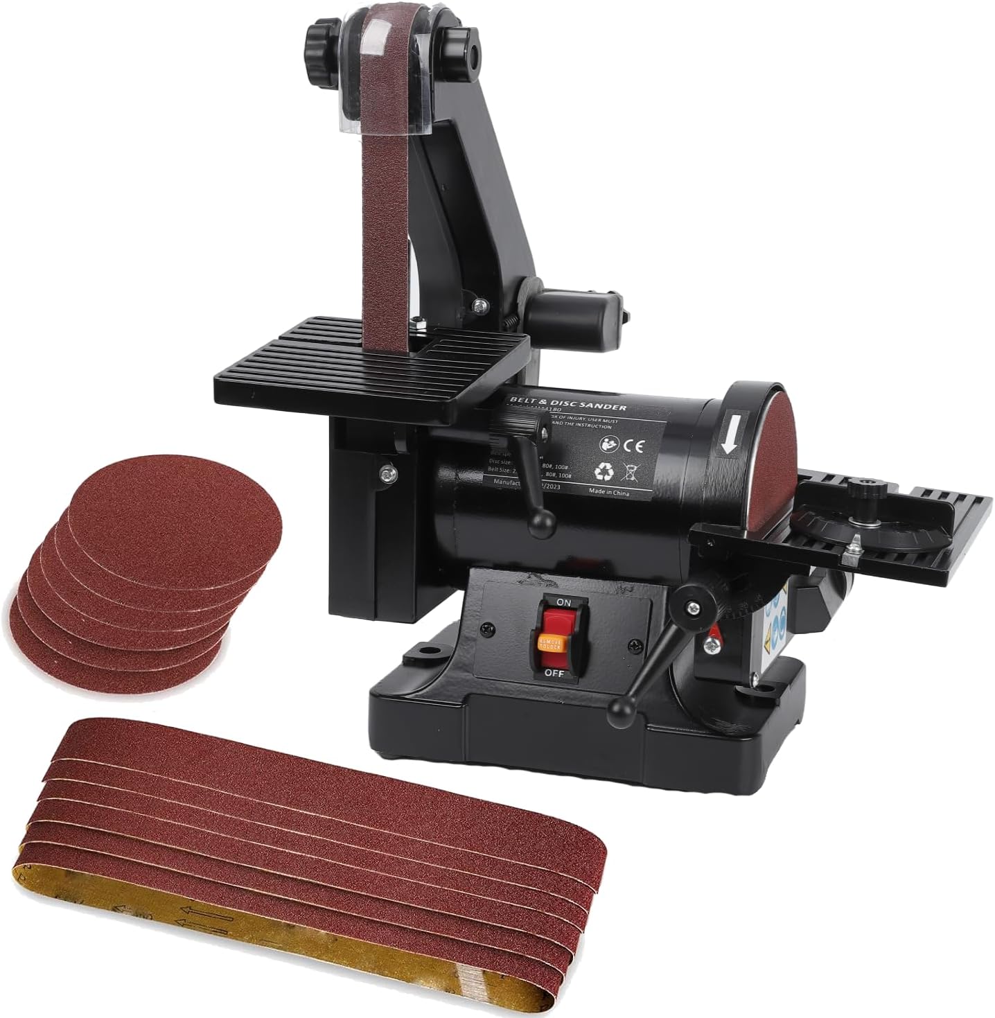 1x30 Inch Benchtop Belt Disc Sander, Bench Belt Sander with 5 Inch Disc