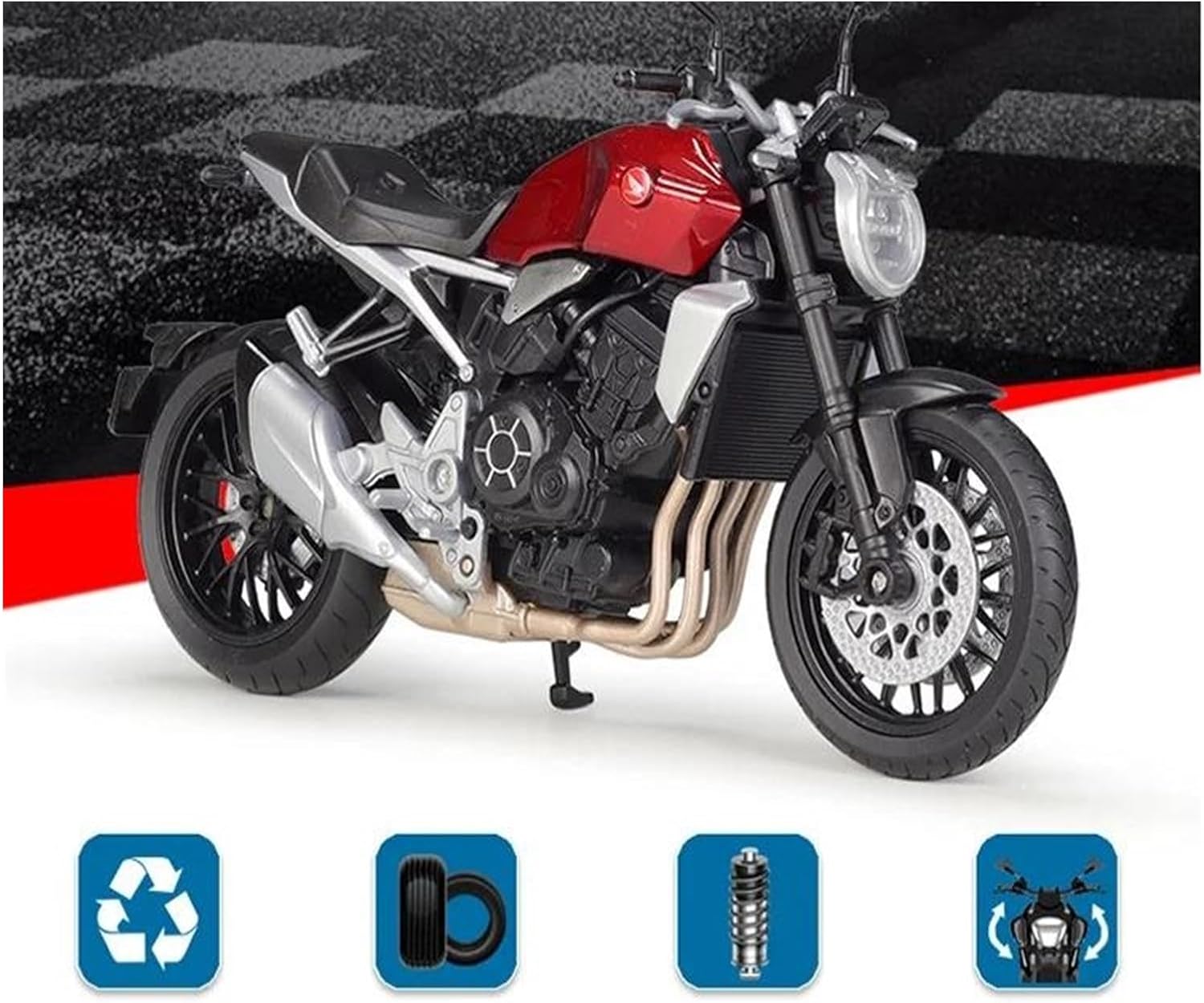 Mini Simulation Motorcycle Toys 1:12 for Honda CB1000R Alloy Simulation Racing Car Model Children's Gift Adult for Boys(Black)