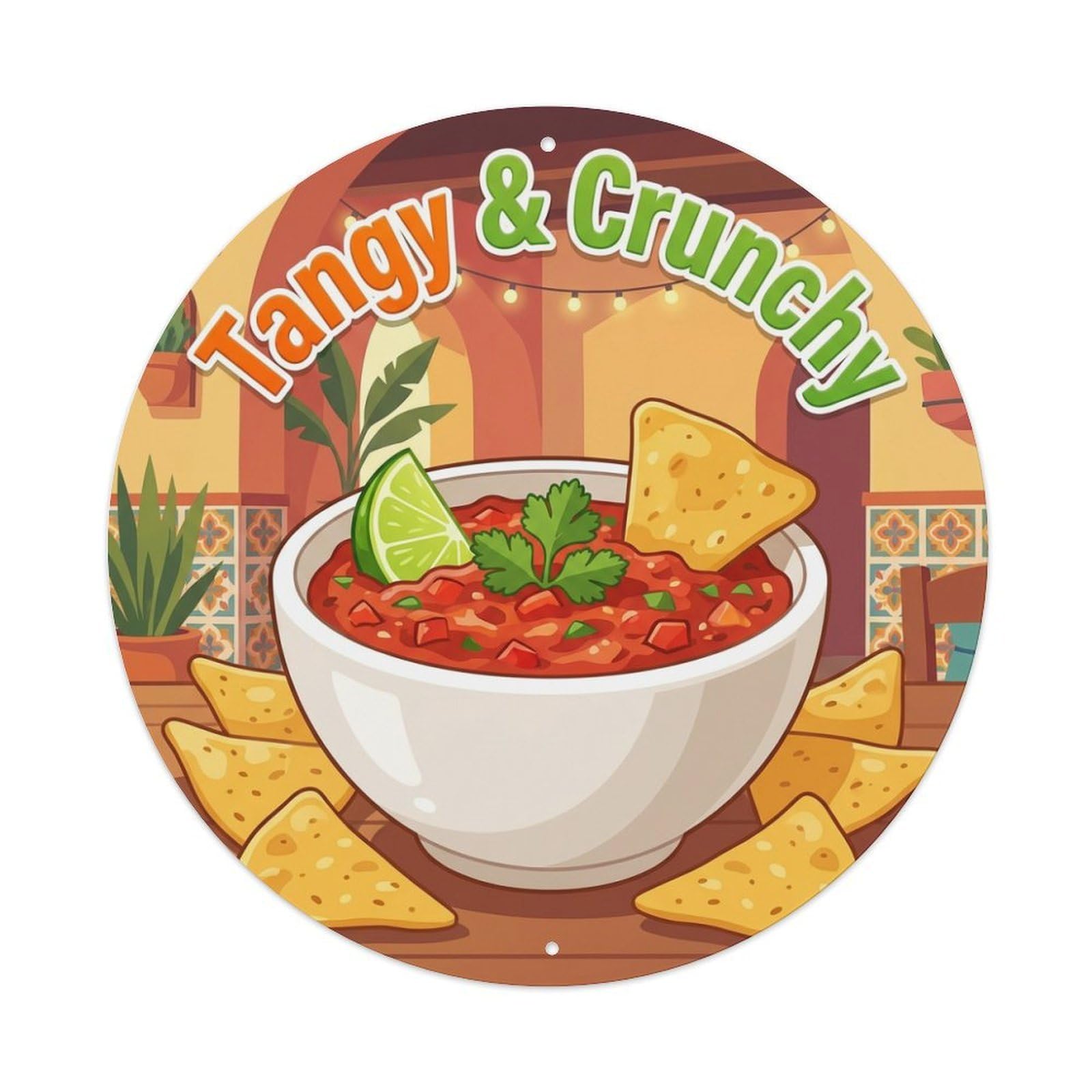 Metal Tin Sign Salsa Chips Gourmet Food