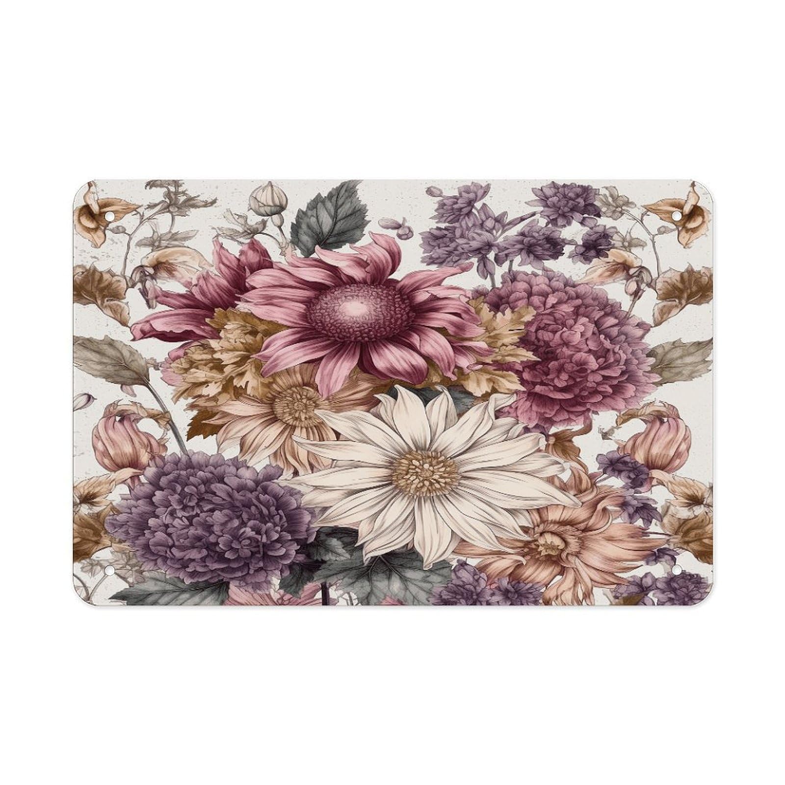 Fodpand Style Floral Art Print Wall Art Metal Signs Tin Sign