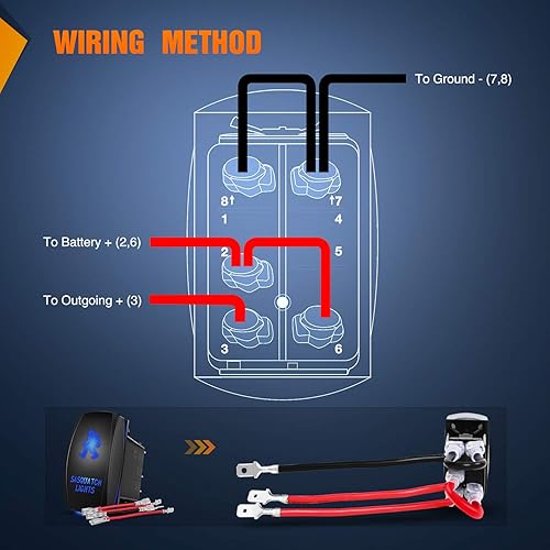 Vista 37 de Interruptor de direccional Nilight azul de 4 pines ON OFF ON, interruptor basculante SPDT grabado con láser, interruptores de palanca 12 V 20 A 24 V