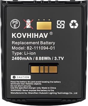 Replacement Battery for Zebra/Motorola/Symbol MC55 MC55A MC56 MC65 MC67 MC5590 MC55A0 MC5574 82-111094-01 2400mAh/3.7V