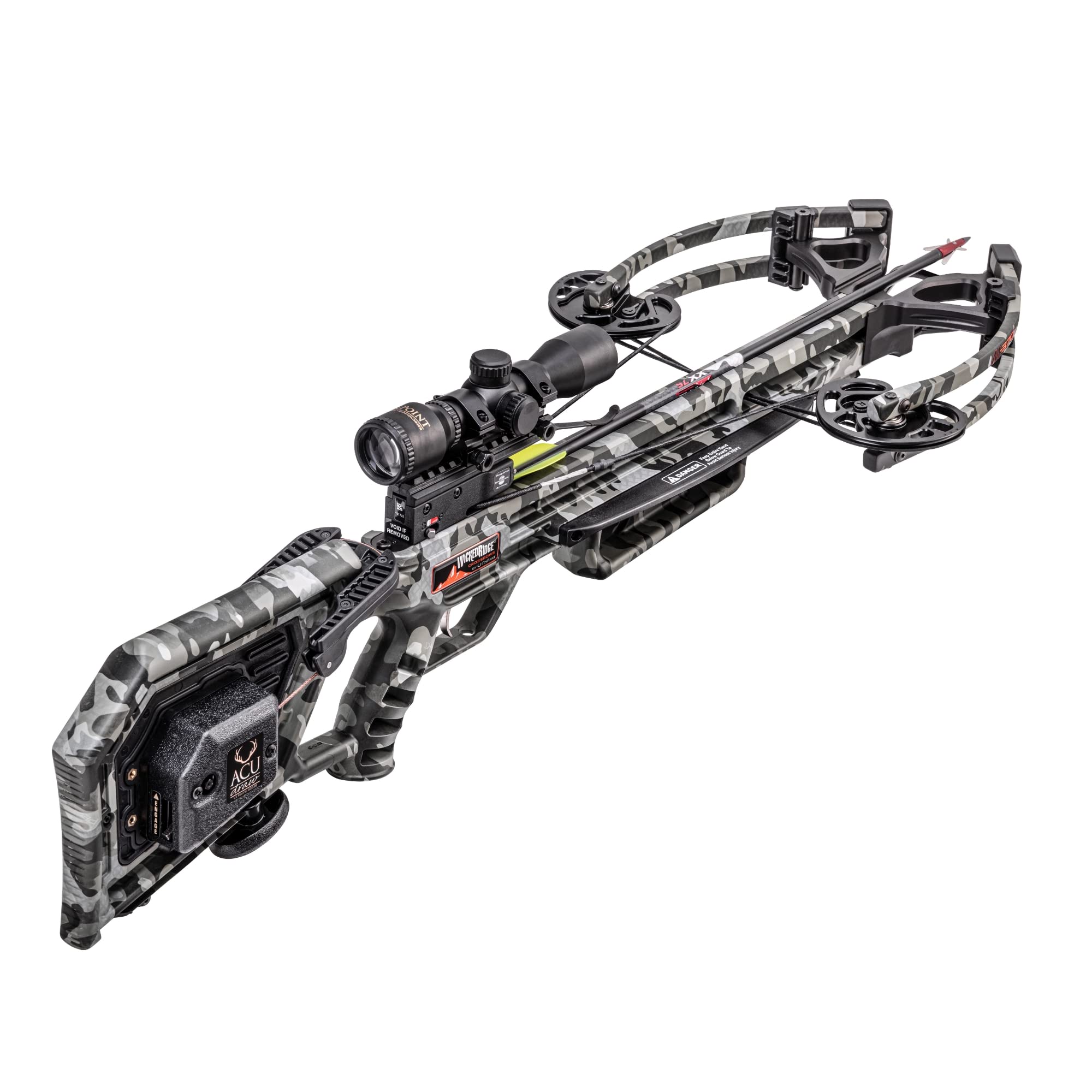 Wicked Ridge M-370 Crossbow with Acudraw, Multi Line Scope Package