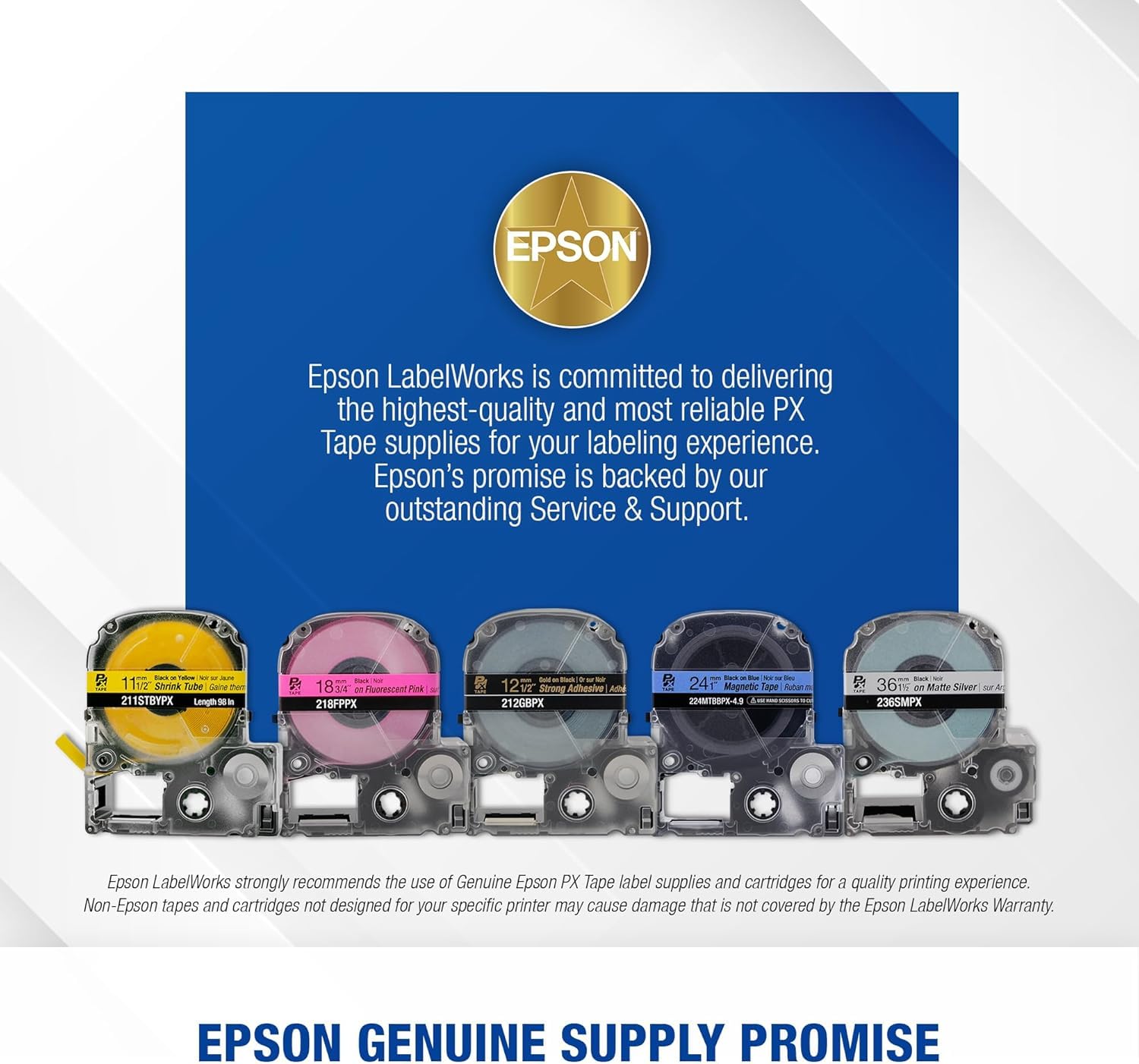 Amazon.com: Epson LABELWORKS 224MTBWPX-4.9-5PK Genuine Magnetic