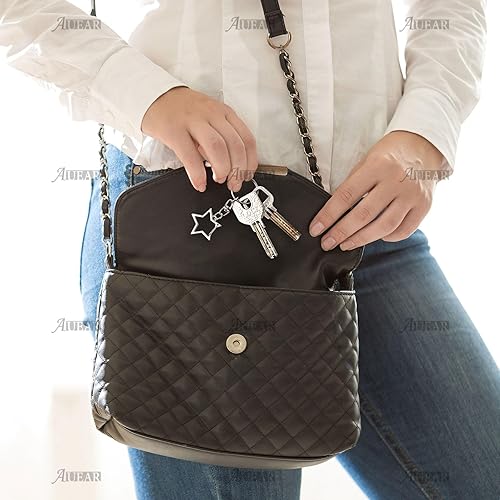 Miniatura 30 de AUEAR, Llavero Metal Spring Snap para DIY Llavero Colgante Hebilla y Bolsa Accesorios Creativo Llavero Pentagrama, Paquete de 30, Metal Plateado