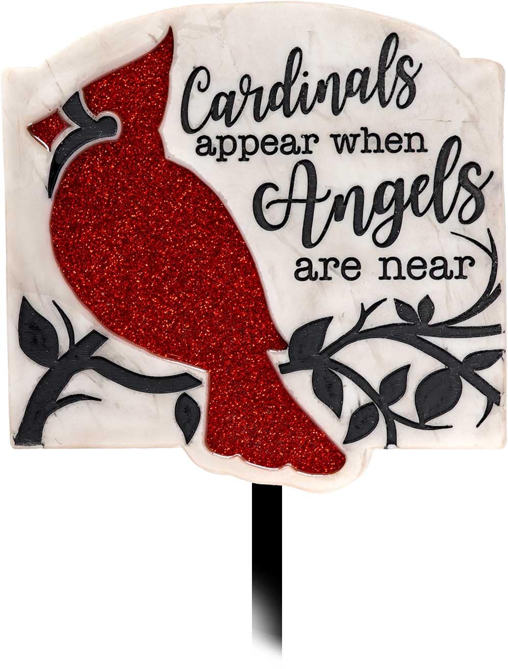 Spoontiques - Garden Décor - Yard Sign - Decorative Stake & Sign for Lawn and Yard - 24" High - Durable Weather Resistant Sign for Home Décor - Glitter Cardinal — image 1