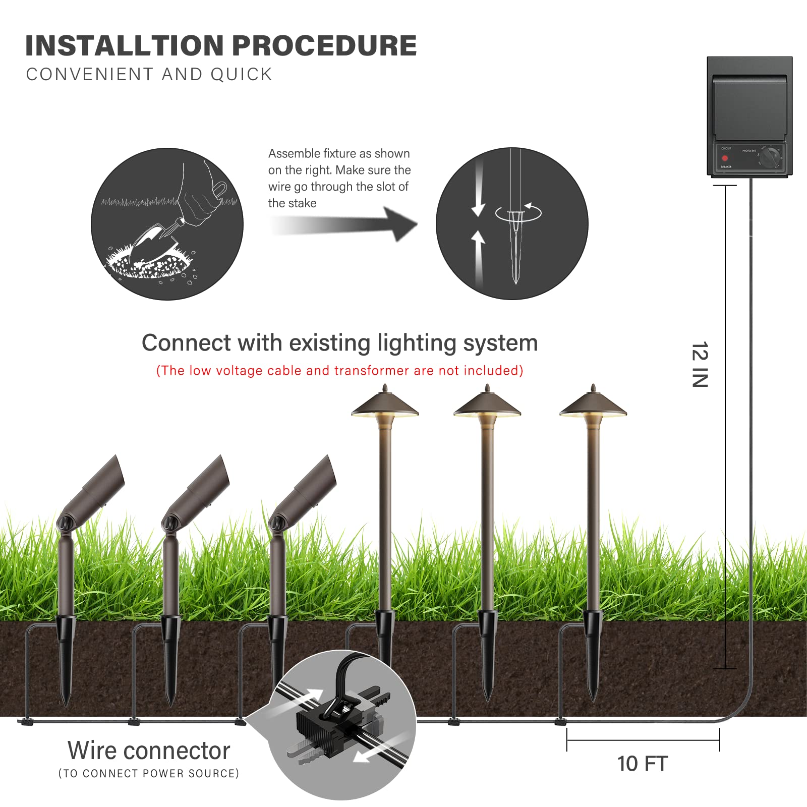 Malibu Low Voltage Landscape Lights Kit Outdoor Pathway Lighting