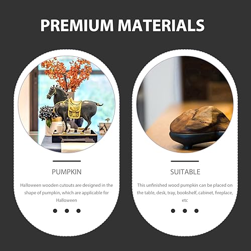 Miniatura 3 de VOSAREA 10 piezas de disfraces de fiesta de Halloween para niños con forma de calabaza Calabazas de Halloween en blanco sin terminar, artesanías de