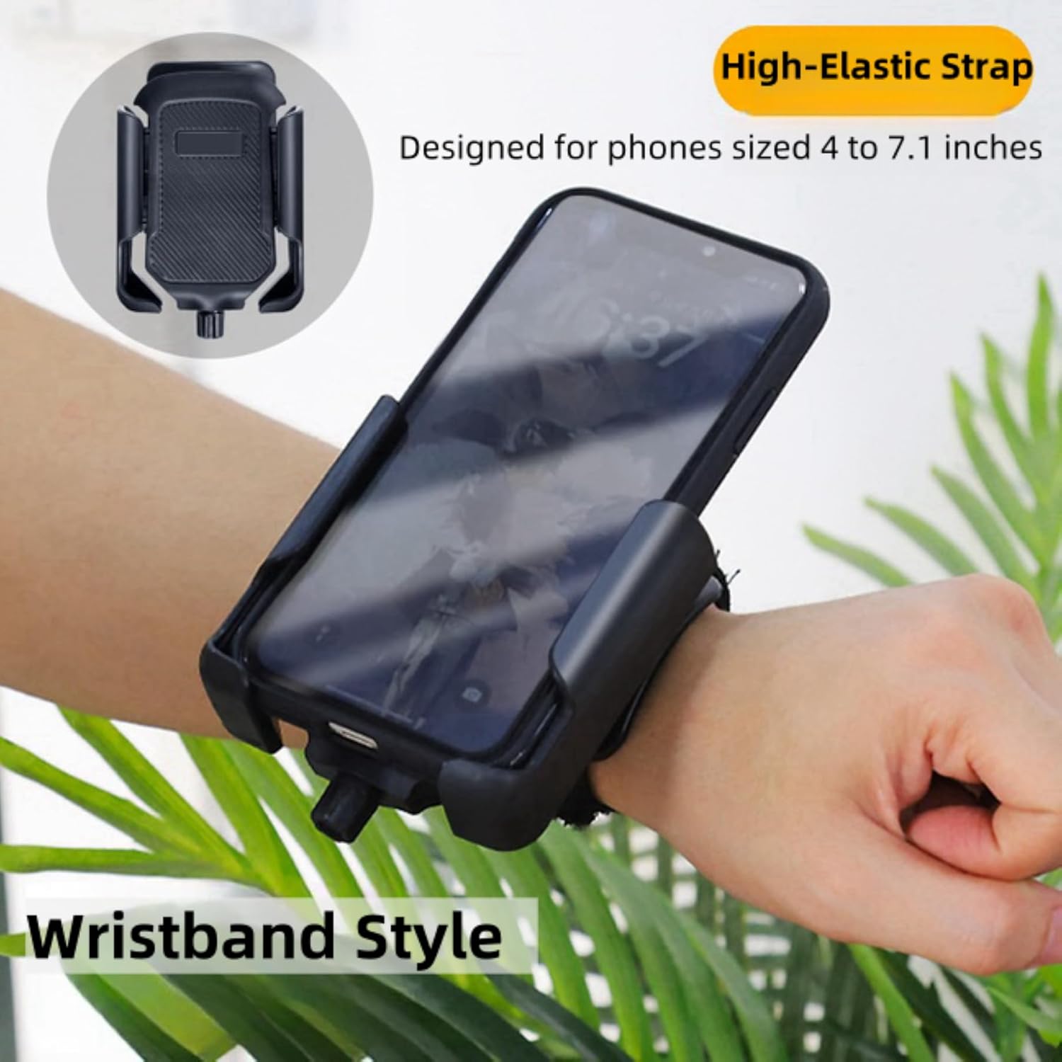 Running Armband 2-in-1 Wrist & Arm Phone Holder for Running/Cycling – 360° Swivel, Fits iPhone/Samsung 4.0-7.0 Inch Smartphones - Image 3