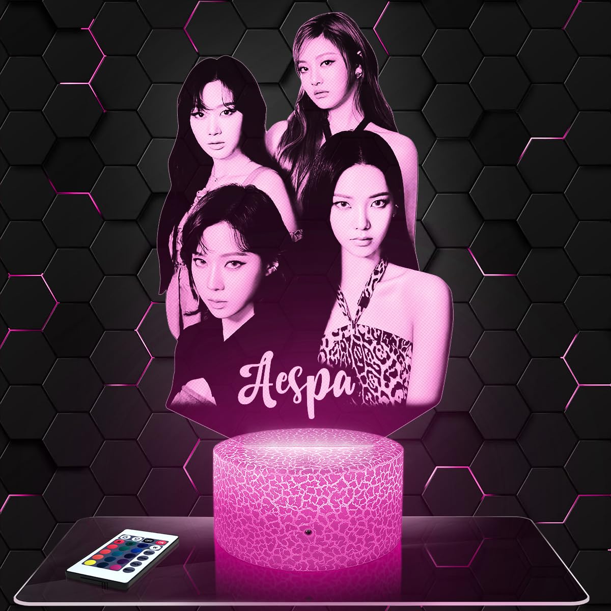 Lampephoto.fr - Aesp 3D Lampe, Touch Nachtilcht, Deko k-pop Korea Koreanischer PoP. Geschenkidee Mann Frau objekt Aesp Nachtlicht Erwachsene deko Zimmer, Originell, 3D Led Illusion