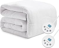 Cozorbt Heated Quilted Wave Mattress Pad Queen Dual Control - 10 Heat Levels, 1-12Hr Auto-Off, ETL Certified, Machine Washable, Fits 18" Deep