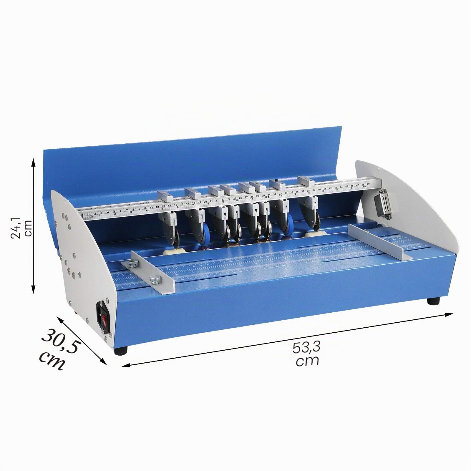 VEVOR Neue Papierfalzmaschine SG-520E, elektrische Papierschneidemaschine aus Metall, 3-in-1, 520 mm, 85-400 g, Creaserpapier, Falten, ca. 14,5 kg, Rillen, Punktschneidefunktion