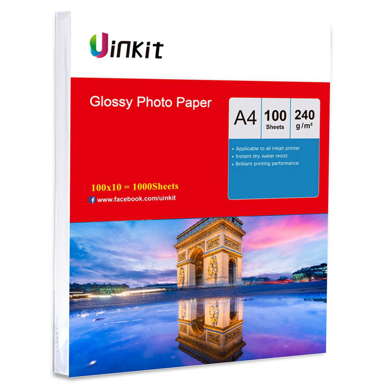 1000 arkuszy papier fotograficzny A4 - 240 g/m2 wysoki błyszczący super biały papier atramentowy do drukowania atramentowego obraz Uinkit